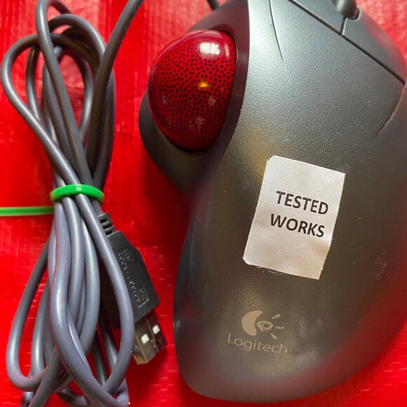 LOGITECH T-BB18 TrackMan Wheel Marble Mouse USB 2-Buttons W/Scroll, 810-000766 - Picture 1 of 7